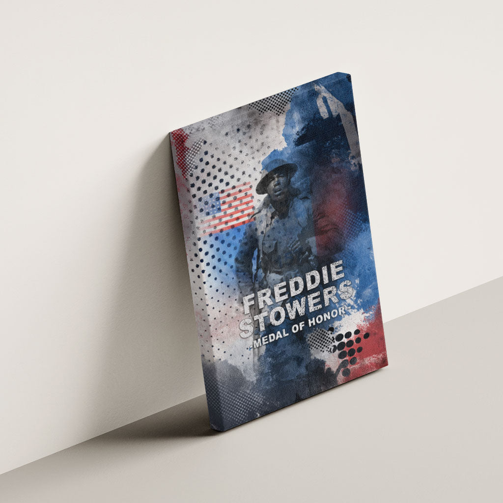 Freddie Stowers Canvas Wall Art African American Military Hero - Medal Of Honor 157th Infantry Division