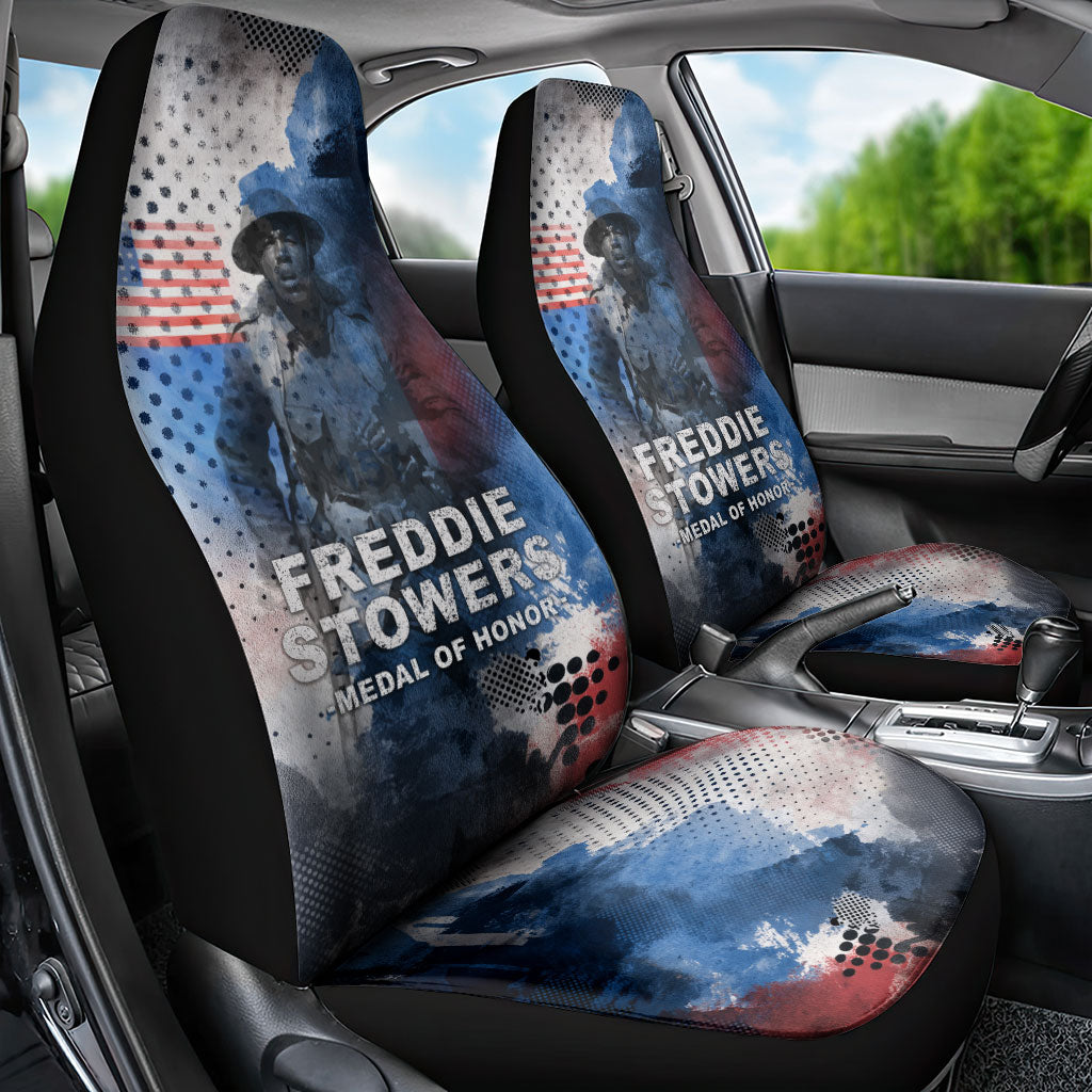 Freddie Stowers Car Seat Cover African American Military Hero - Medal Of Honor 157th Infantry Division