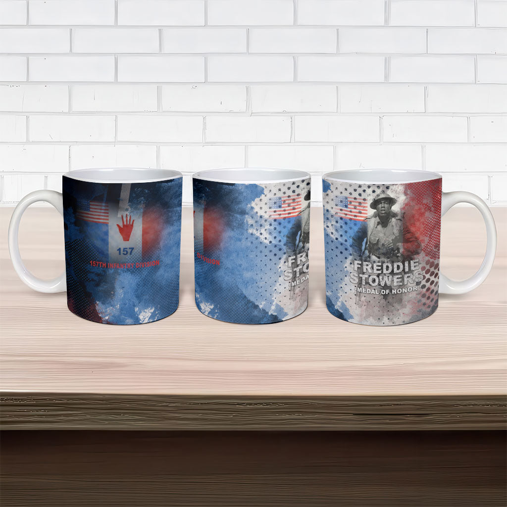 Freddie Stowers Ceramic Mug African American Military Hero - Medal Of Honor 157th Infantry Division