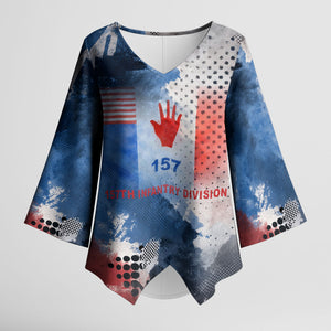 Freddie Stowers Kimono Sleeve Blouse African American Military Hero - Medal Of Honor 157th Infantry Division