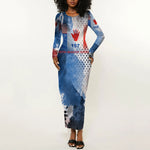 Freddie Stowers Long Sleeve Bodycon Dress African American Military Hero - Medal Of Honor 157th Infantry Division