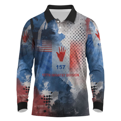 Freddie Stowers Long Sleeve Polo Shirt African American Military Hero - Medal Of Honor 157th Infantry Division