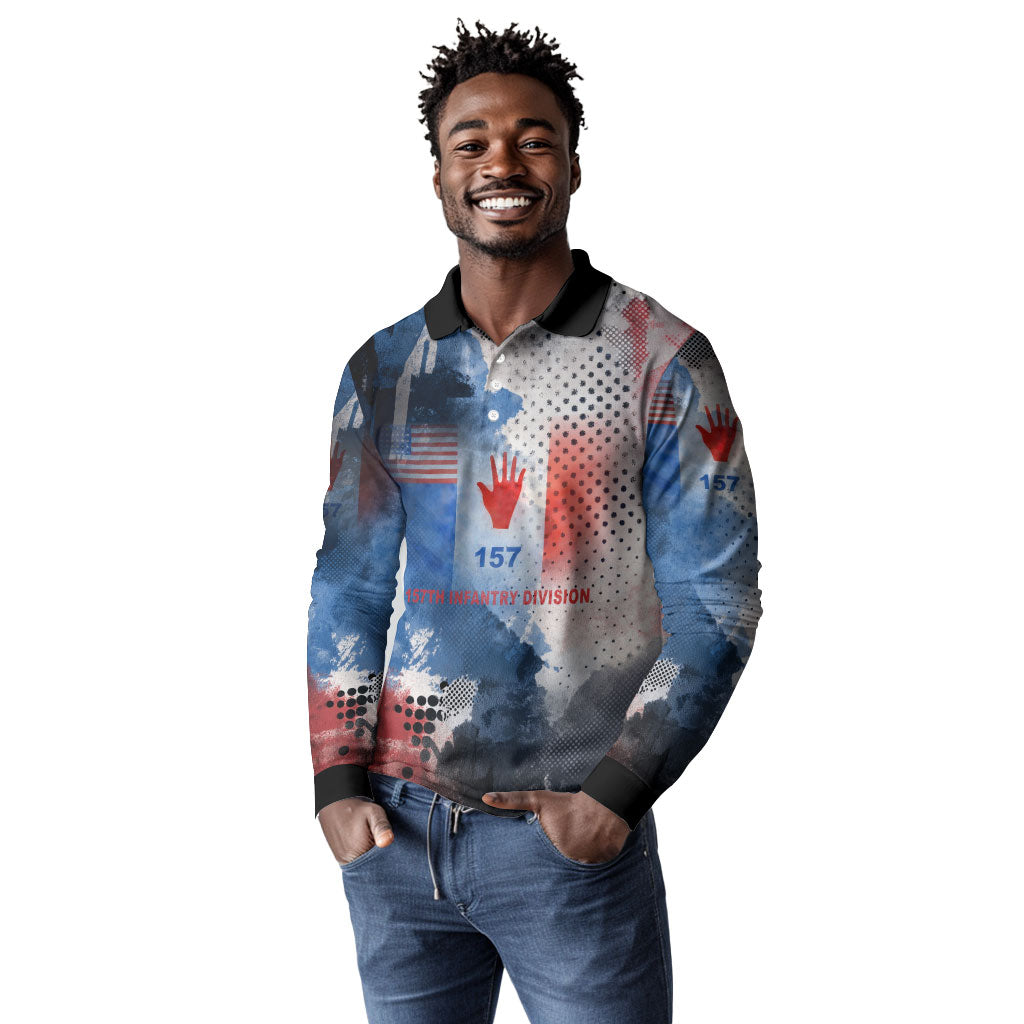 Freddie Stowers Long Sleeve Polo Shirt African American Military Hero - Medal Of Honor 157th Infantry Division