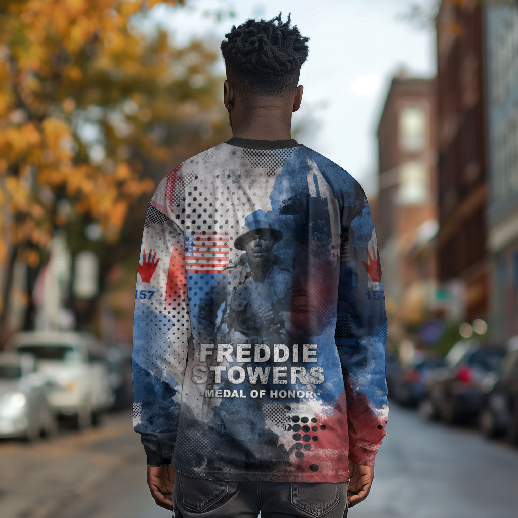 Freddie Stowers Long Sleeve Shirt African American Military Hero - Medal Of Honor 157th Infantry Division