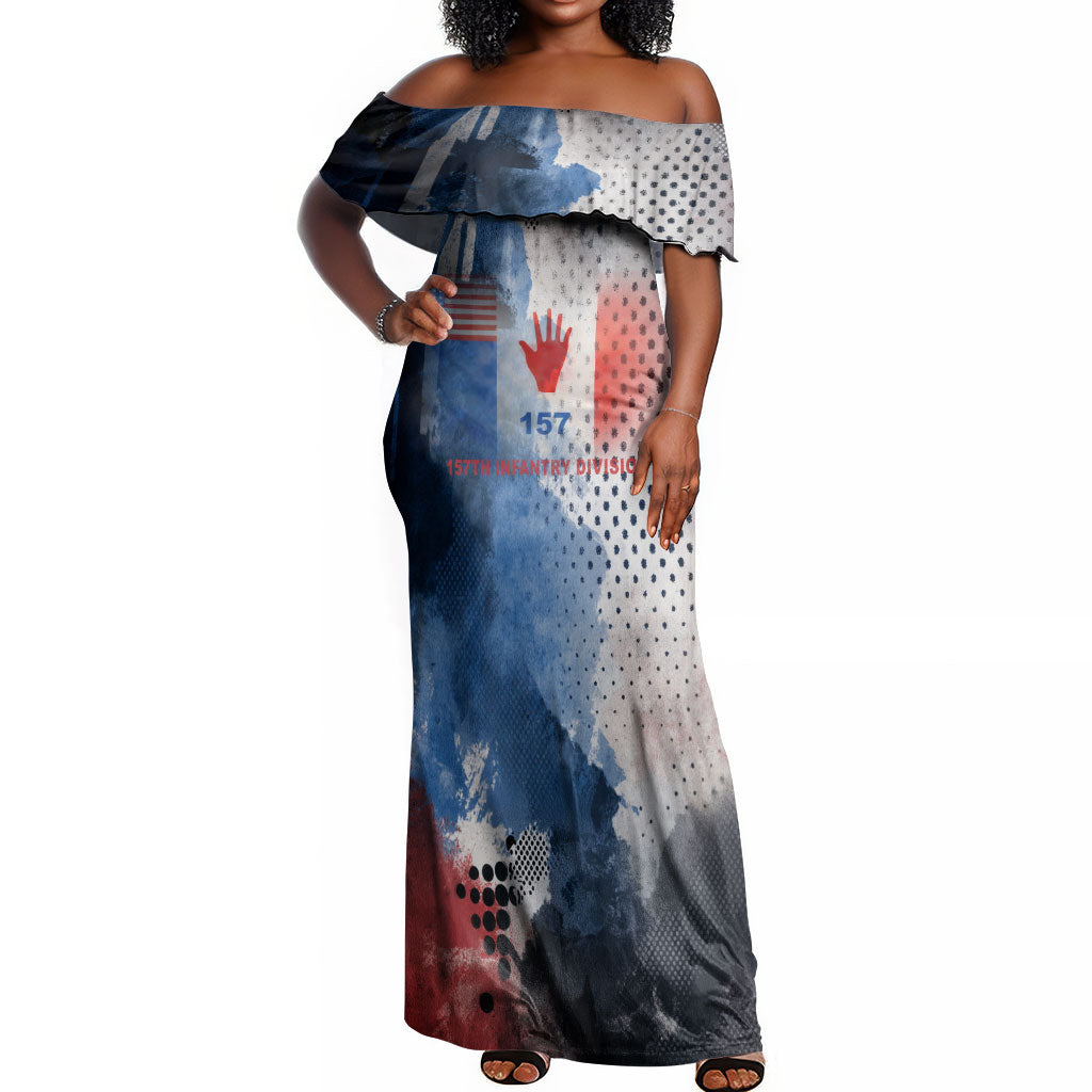 Freddie Stowers Off Shoulder Maxi Dress African American Military Hero - Medal Of Honor 157th Infantry Division