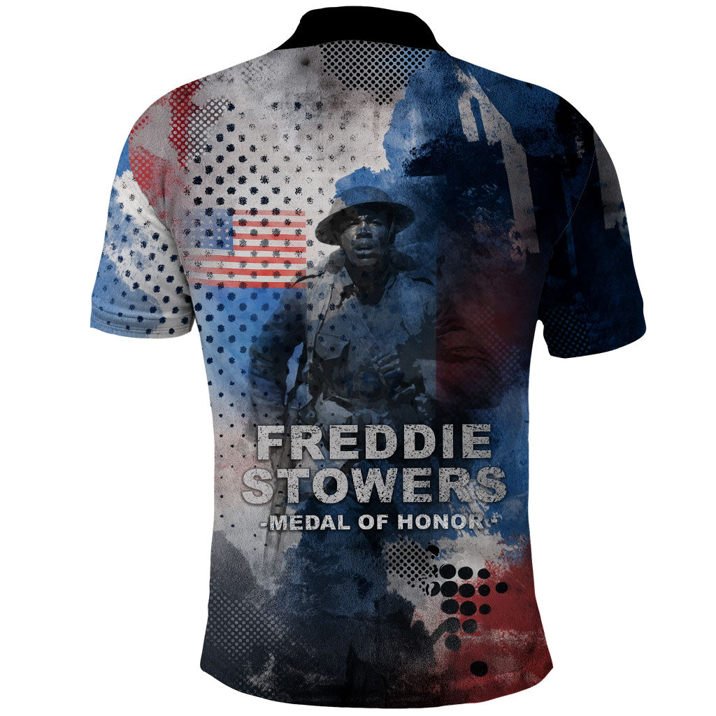 Freddie Stowers Polo Shirt African American Military Hero - Medal Of Honor 157th Infantry Division