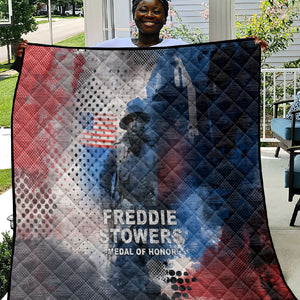 Freddie Stowers Quilt African American Military Hero - Medal Of Honor 157th Infantry Division
