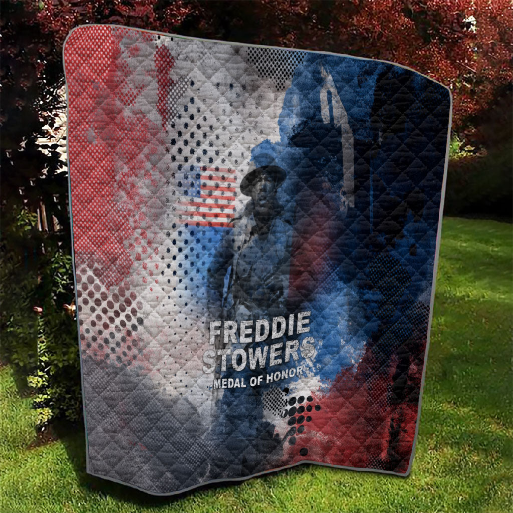 Freddie Stowers Quilt African American Military Hero - Medal Of Honor 157th Infantry Division