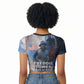 Freddie Stowers Raglan Cropped T shirt African American Military Hero - Medal Of Honor 157th Infantry Division