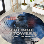 Freddie Stowers Round Carpet African American Military Hero - Medal Of Honor 157th Infantry Division