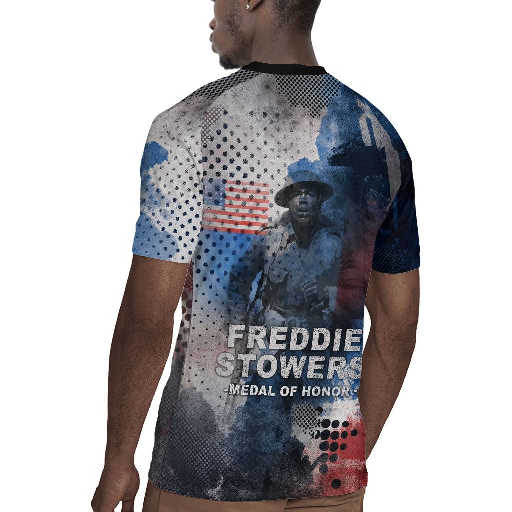 Freddie Stowers Rugby Jersey African American Military Hero - Medal Of Honor 157th Infantry Division