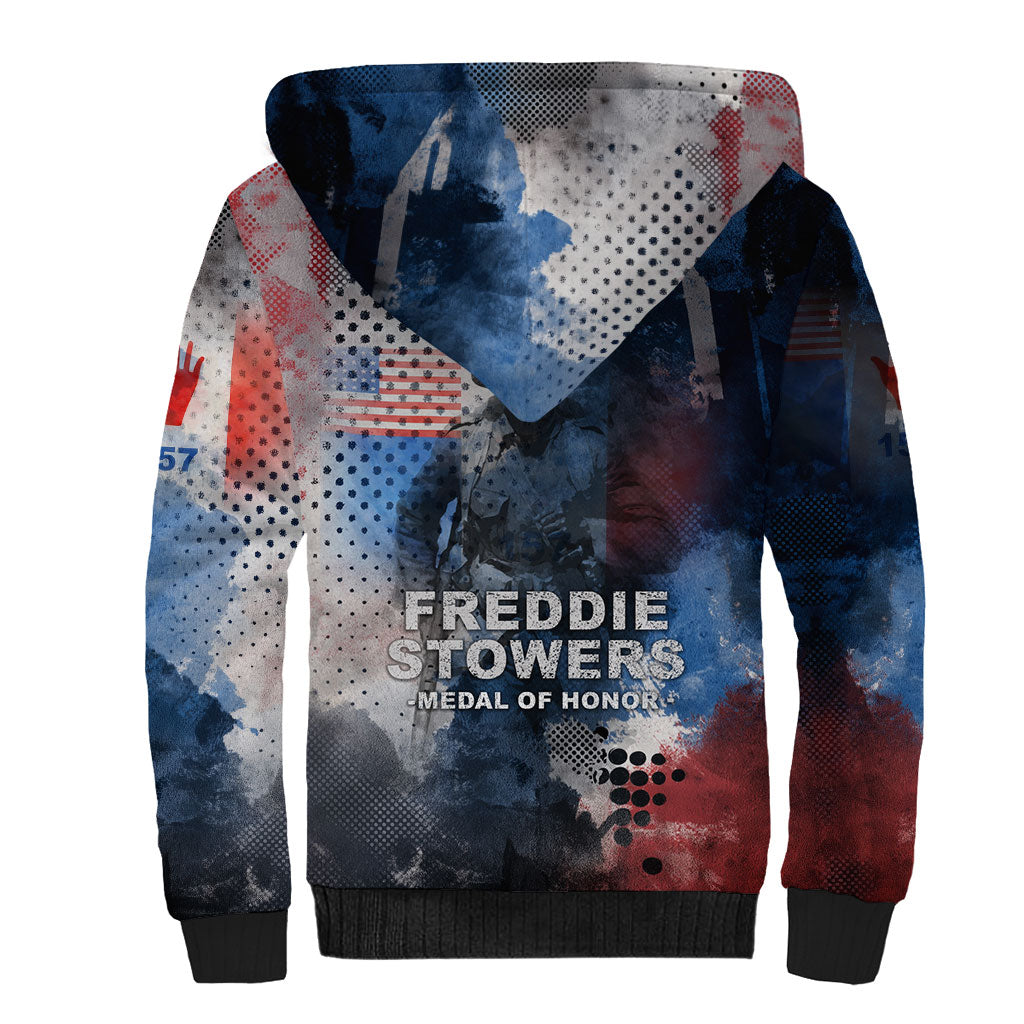 Freddie Stowers Sherpa Hoodie African American Military Hero - Medal Of Honor 157th Infantry Division