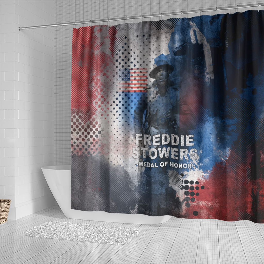 Freddie Stowers Shower Curtain African American Military Hero - Medal Of Honor 157th Infantry Division