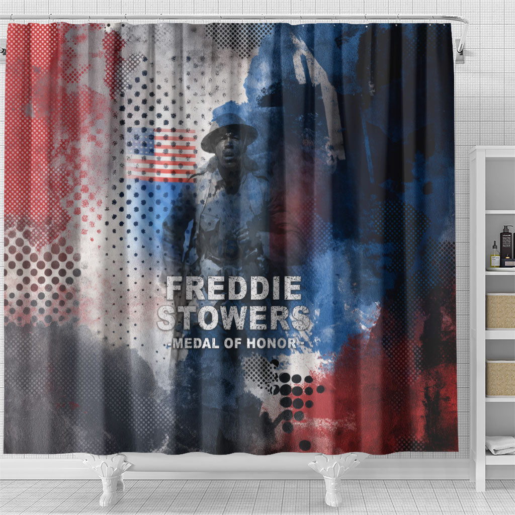Freddie Stowers Shower Curtain African American Military Hero - Medal Of Honor 157th Infantry Division