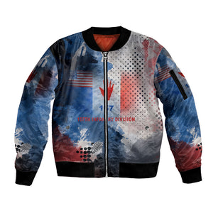 Freddie Stowers Sleeve Zip Bomber Jacket African American Military Hero - Medal Of Honor 157th Infantry Division