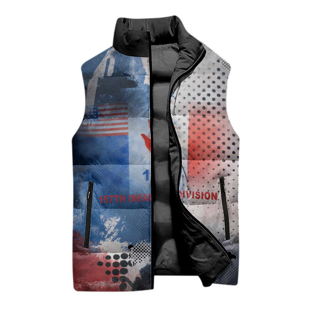 Freddie Stowers Sleeveless Puffer Jacket African American Military Hero - Medal Of Honor 157th Infantry Division