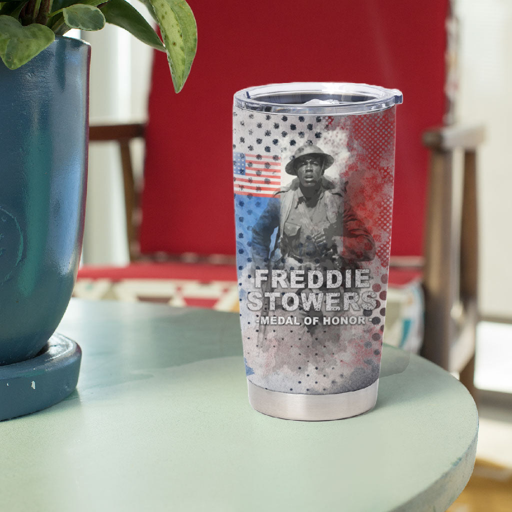 Freddie Stowers Tumbler Cup African American Military Hero - Medal Of Honor 157th Infantry Division