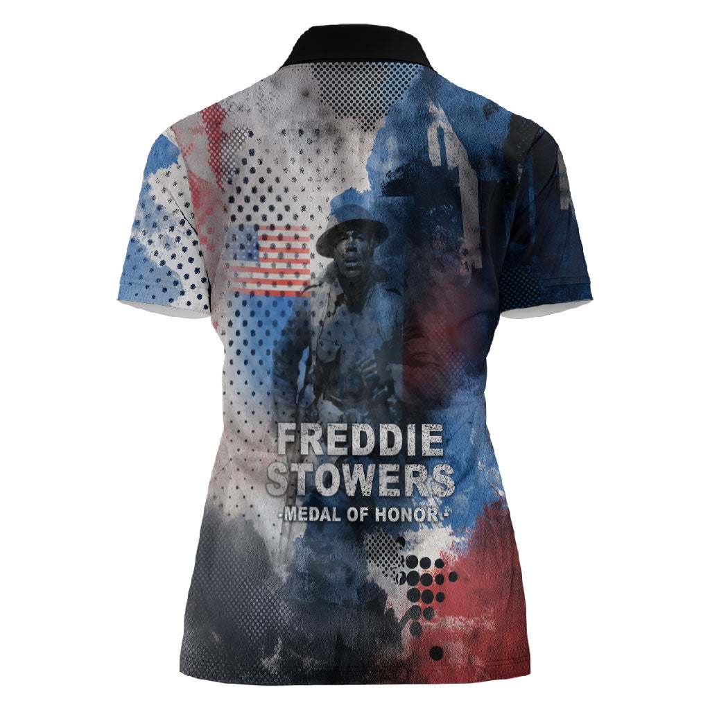 Freddie Stowers Women Polo Shirt African American Military Hero - Medal Of Honor 157th Infantry Division