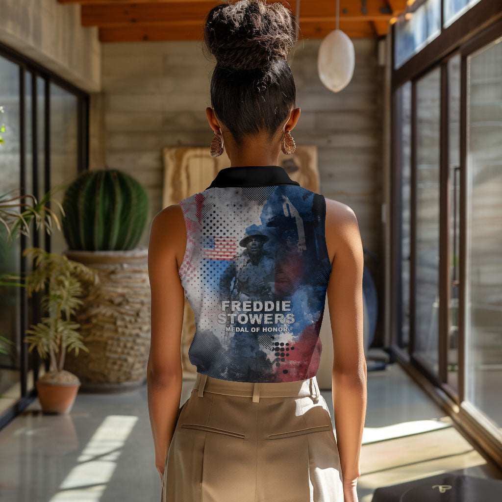 Freddie Stowers Women Sleeveless Polo Shirt African American Military Hero - Medal Of Honor 157th Infantry Division