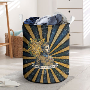 Freddie Stowers Laundry Basket Medal Of Honor Hero - Vintage Retro Sunburst - Military Valor Heritage