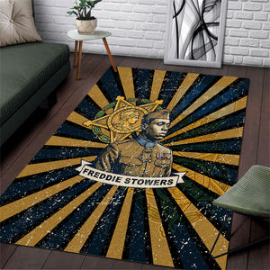 Freddie Stowers Area Rug Medal Of Honor Hero - Vintage Retro Sunburst - Military Valor Heritage