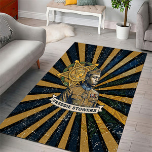 Freddie Stowers Area Rug Medal Of Honor Hero - Vintage Retro Sunburst - Military Valor Heritage