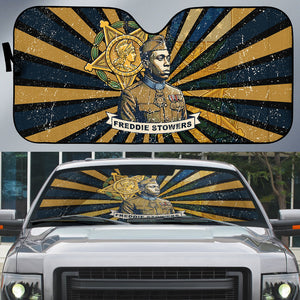 Freddie Stowers Auto Sun Shade Medal Of Honor Hero - Vintage Retro Sunburst - Military Valor Heritage