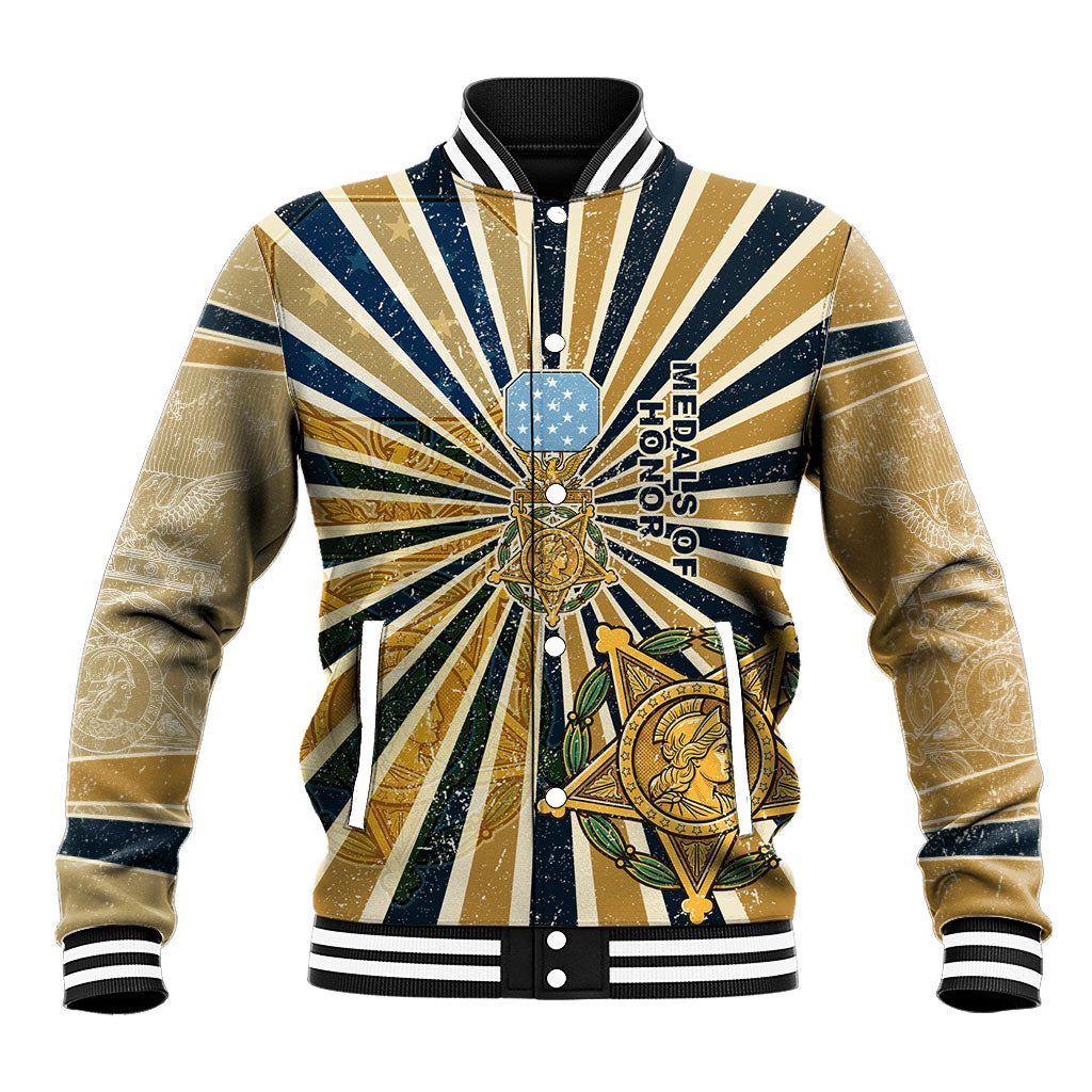 Freddie Stowers Baseball Jacket Medal Of Honor Hero - Vintage Retro Sunburst - Military Valor Heritage