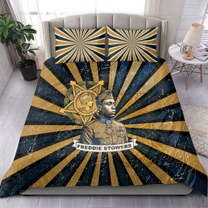 Freddie Stowers Bedding Set Medal Of Honor Hero - Vintage Retro Sunburst - Military Valor Heritage