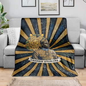 Freddie Stowers Blanket Medal Of Honor Hero - Vintage Retro Sunburst - Military Valor Heritage