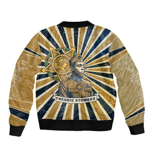 Freddie Stowers Bomber Jacket Medal Of Honor Hero - Vintage Retro Sunburst - Military Valor Heritage