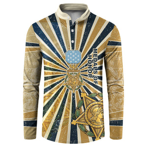 Freddie Stowers Button Sweatshirt Medal Of Honor Hero - Vintage Retro Sunburst - Military Valor Heritage