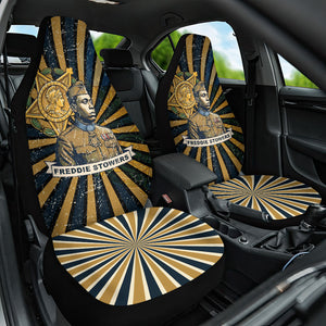 Freddie Stowers Car Seat Cover Medal Of Honor Hero - Vintage Retro Sunburst - Military Valor Heritage
