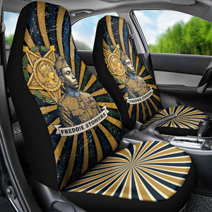 Freddie Stowers Car Seat Cover Medal Of Honor Hero - Vintage Retro Sunburst - Military Valor Heritage