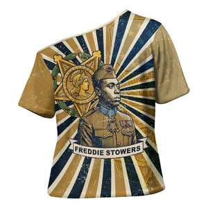 Freddie Stowers Cross Shoulder Shirt Medal Of Honor Hero - Vintage Retro Sunburst - Military Valor Heritage