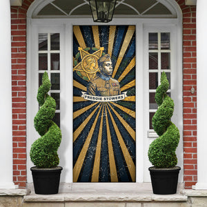 Freddie Stowers Door Cover Medal Of Honor Hero - Vintage Retro Sunburst - Military Valor Heritage