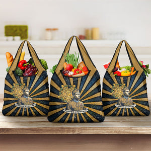Freddie Stowers Grocery Bag Medal Of Honor Hero - Vintage Retro Sunburst - Military Valor Heritage