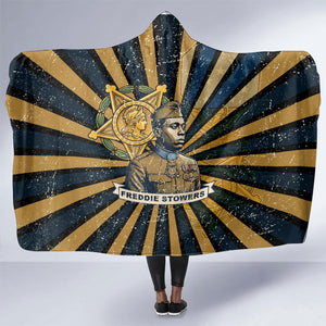 Freddie Stowers Hooded Blanket Medal Of Honor Hero - Vintage Retro Sunburst - Military Valor Heritage