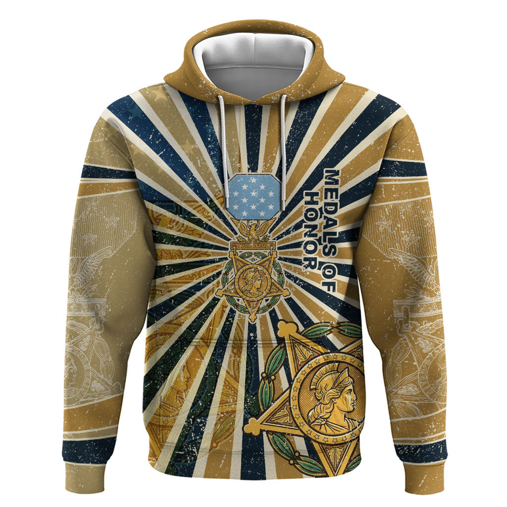 Freddie Stowers Hoodie Medal Of Honor Hero - Vintage Retro Sunburst - Military Valor Heritage