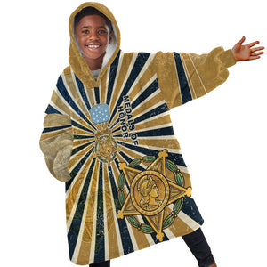Freddie Stowers Kid Wearable Blanket Hoodie Medal Of Honor Hero - Vintage Retro Sunburst - Military Valor Heritage