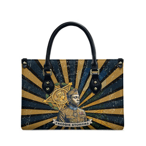 Freddie Stowers Leather Bag Medal Of Honor Hero - Vintage Retro Sunburst - Military Valor Heritage