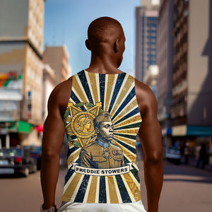 Freddie Stowers Men Tank Top Medal Of Honor Hero - Vintage Retro Sunburst - Military Valor Heritage