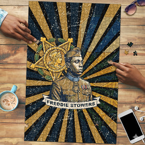 Freddie Stowers Puzzle Medal Of Honor Hero - Vintage Retro Sunburst - Military Valor Heritage