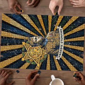 Freddie Stowers Puzzle Medal Of Honor Hero - Vintage Retro Sunburst - Military Valor Heritage