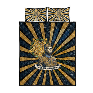 Freddie Stowers Quilt Bed Set Medal Of Honor Hero - Vintage Retro Sunburst - Military Valor Heritage