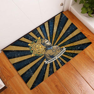 Freddie Stowers Rubber Doormat Medal Of Honor Hero - Vintage Retro Sunburst - Military Valor Heritage