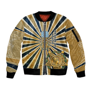 Freddie Stowers Sleeve Zip Bomber Jacket Medal Of Honor Hero - Vintage Retro Sunburst - Military Valor Heritage