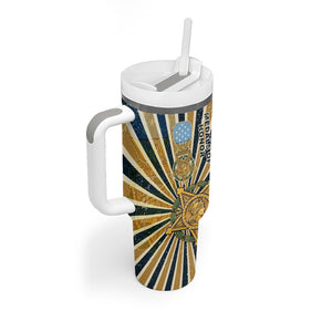 Freddie Stowers Tumbler With Handle Medal Of Honor Hero - Vintage Retro Sunburst - Military Valor Heritage