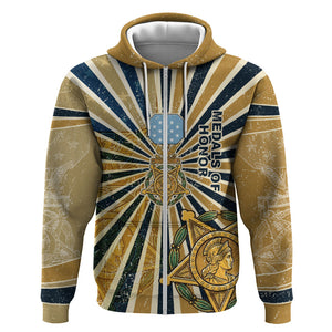 Freddie Stowers Zip Hoodie Medal Of Honor Hero - Vintage Retro Sunburst - Military Valor Heritage