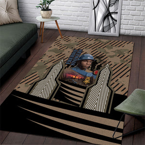 Freddie Stowers African American Area Rug Medal Of Honor Red Hand - Military Camouflage Striped World War I